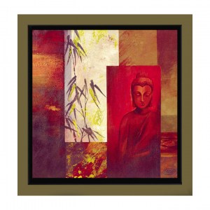 08A J10-477A (Double Mat-Frame And Glass) 30x30 $130 Buddha
